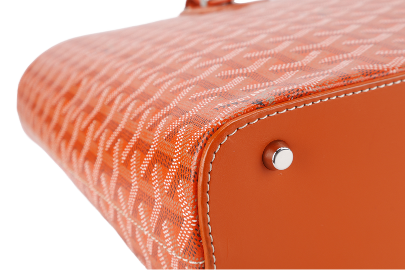 GOYARD SAC MARINE GALANTE GM ORANGE GOYARDINE CANVAS SILVER HARDWARE WITH DUST COVER