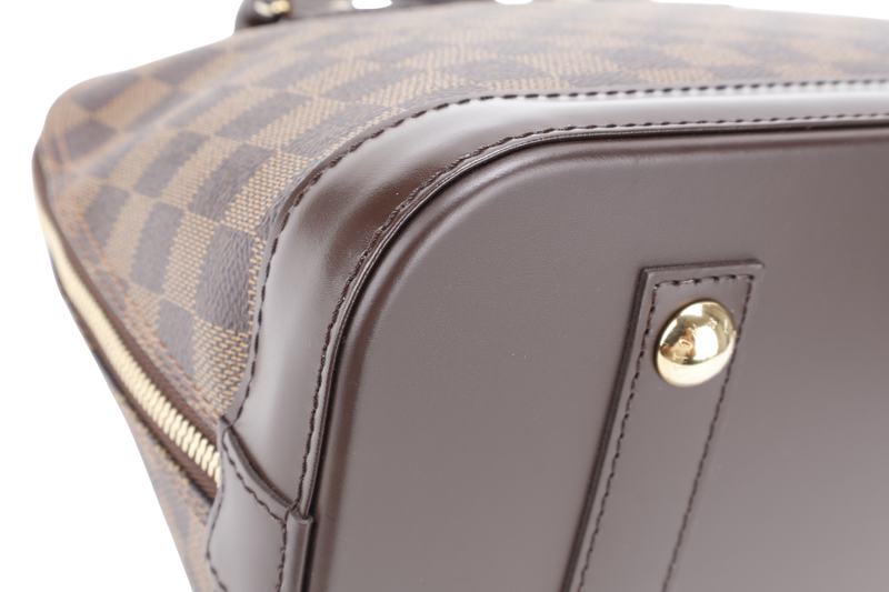 LOUIS VUITTON N53151 ALMA PM DAMIER EBENE CANVAS GOLD HARDWARE WITH LOCK&KEYS, DUST COVER AND BOX