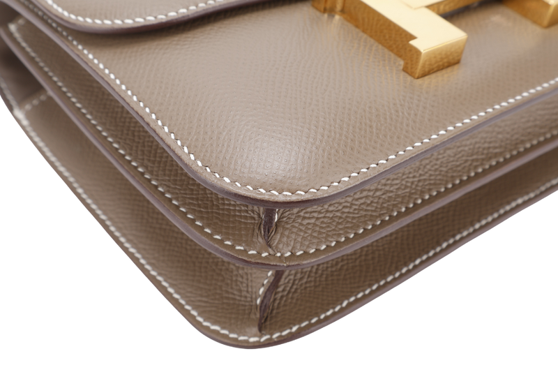 HERMES CONSTANCE 18 STAMP U (YEAR 2022) ETOUPE EPSOM GOLD HARDWARE WITH DUST COVER