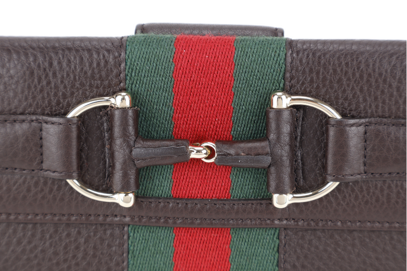 GUCCI HORSEBIT PURSES DARK BROWN GOLD HARDWARE NO DUST COVER