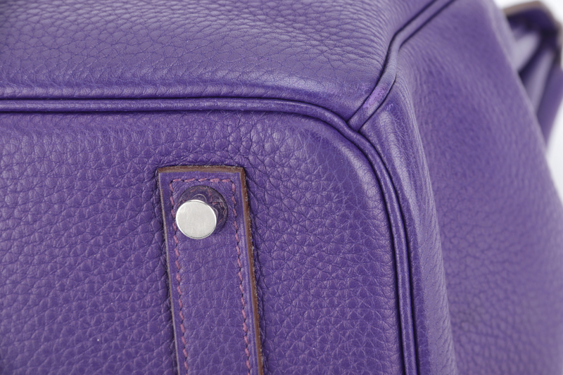 HERMES BIRKIN 35 IRIS TOGO SILVER HARDWARE STAMP N (YEAR 2010) WITH DUST COVER, PADLOCK AND KEYS