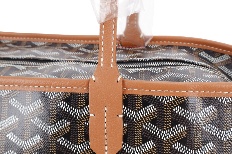 GOYARD ARTOIS PM BAG BLACK AND TAN COLOR WITH DUST COVER