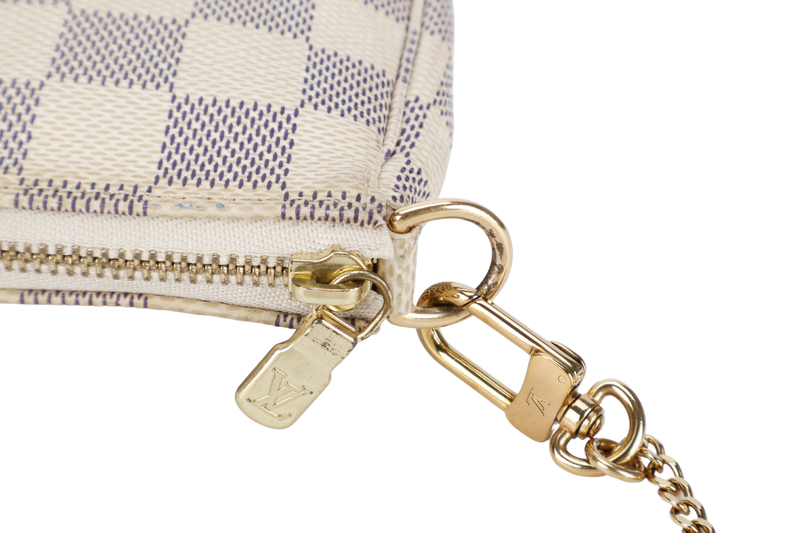 LOUIS VUITTON N58010 MINI POCHETTE DAMIER AZUR CANVAS GOLD HARDWARE