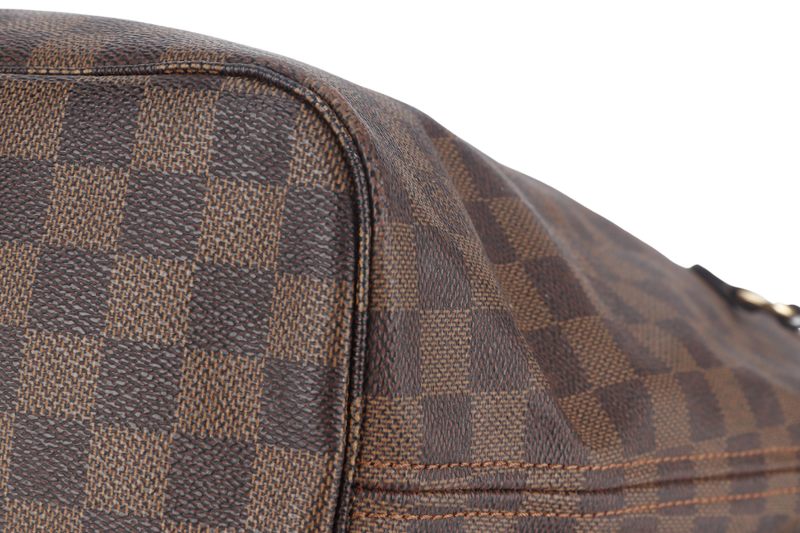 LOUIS VUITTON NEVERFULL MM DAMIER EBENE CANVAS GOLD HARDWARE SP0122 NO DUST COVER