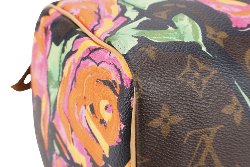 LOUIS VUITTON SPEEDY 30 STEPHEN SPROUSE GOLD HARDWARE WITH KEYS & LOCK AND DUST COVER