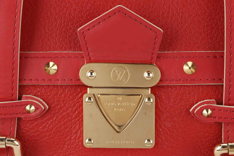 LOUIS VUITTON SUHALI L'EPANOUI GM GERANIUM RED LEATHER GOLD HARDWARE