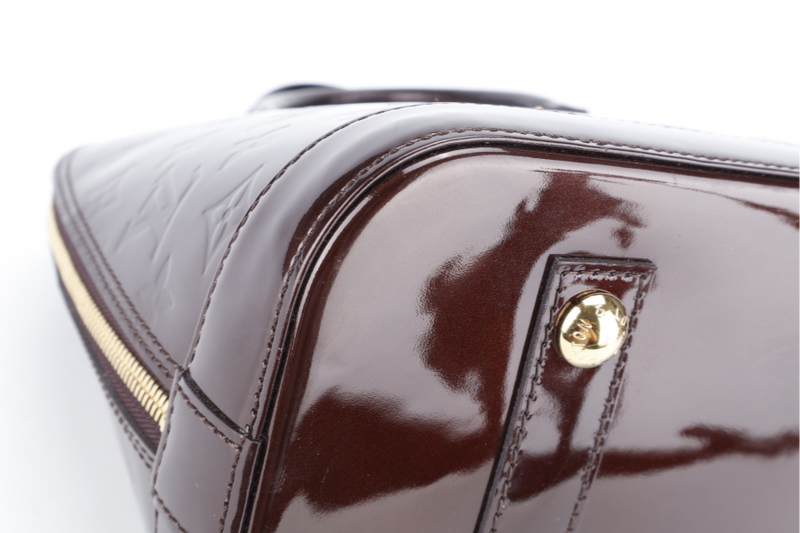 LOUIS VUITTON ALMA PM (M10153) PURPLE VERNIS LEATHER WITH LOCK&KEYS AND DUST COVER