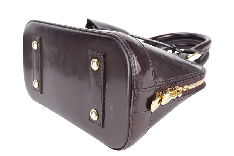 LOUIS VUITTON ALMA BB AMARANTE VERNIS (M12173) GOLD HARDWARE WITH LOCK&KEYS , DUST COVER, STRAPS AND BOX