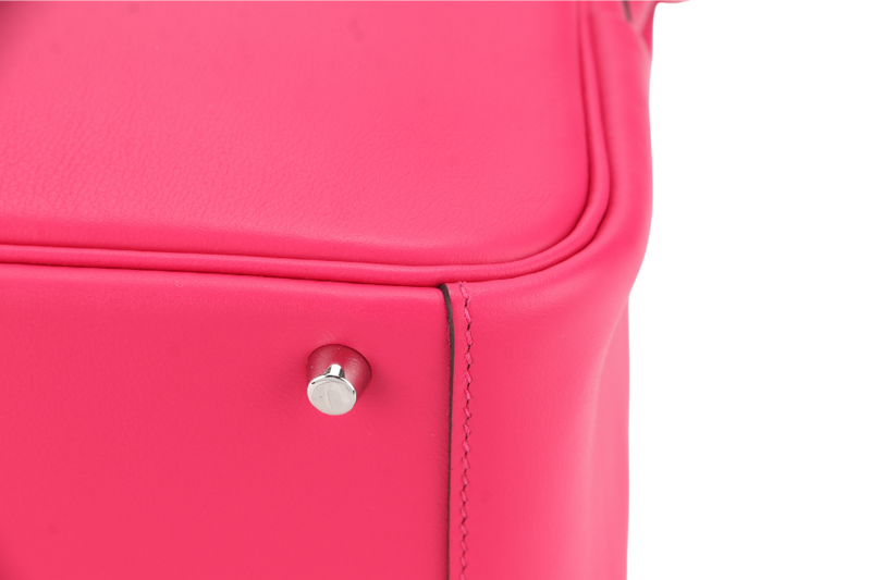 HERMES MINI LINDY ROSE MEXICO x ROUGE PIGMENT PALLADIUM HARDWARE SWIFT LEATHER STAMP Z (YEAR 2021) WITH RAINCOAT, DUST COVER AND BOX