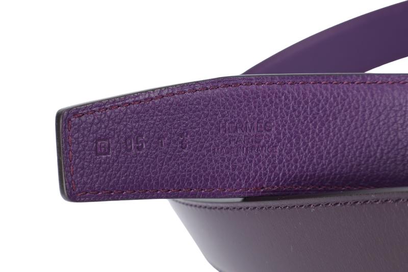 HERMES H BELT DIAMOND STUDDED SILVER HARDWARE BUCKLE WITH 90-95CM REVERSIBLE BELT WITH BOX