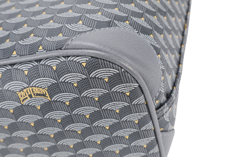 FAURE LE PAGE DAILY BATTLE TOTE GREY CANVAS SILVER HARDWARE 1905 WITH BAG ORGANISER