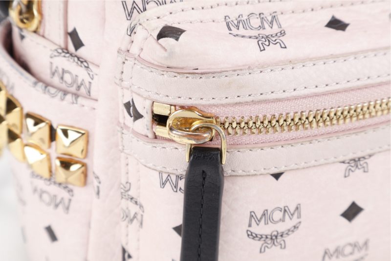 MCM PINK VISETOS STARK BACKPACK WITH STRAPS AND CARD NO DUST COVER