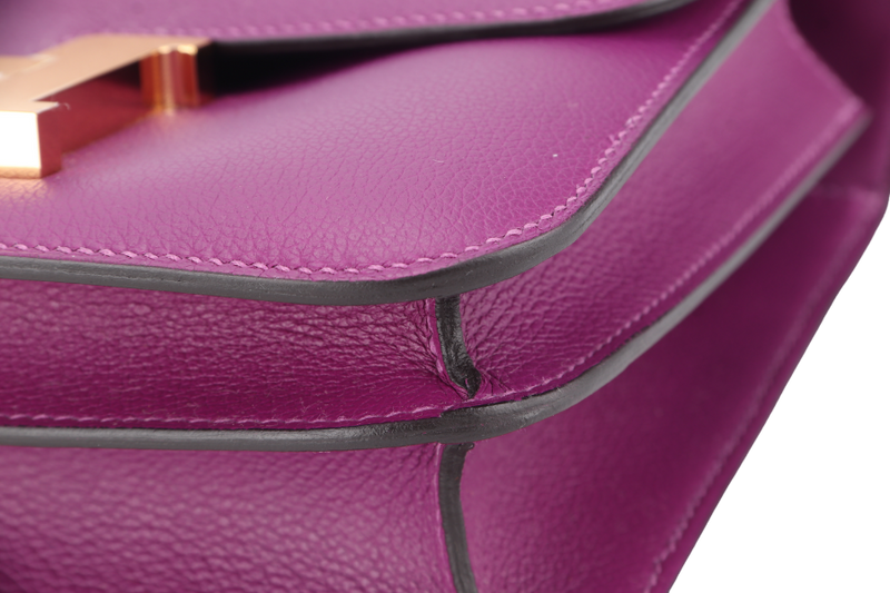 HERMES CONSTANCE 24 ANEMONE EVERCOLOR PERMABRASS HARDWARE STAMP Y (YEAR 2020) WITH DUST COVER AND BOX