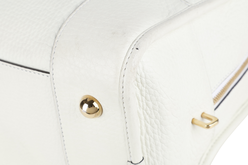 LOEWE AMAZONA 36 WHITE CALF LEATHER GOLD HARDWARE WITH DUST COVER
