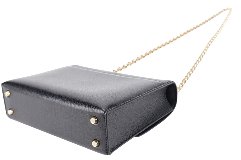 HERMES MINI VERROU CHAIN BLACK CHEVRE GOLD HARDWARE STAMP Y (YEAR 2020) WITH DUST COVER, BOX AND FELT COVER