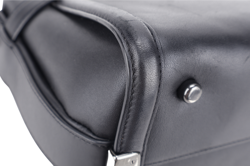 COACH SWAGGER 27 BLACK LEATHER SILVER HARDWARE WITH DUST COVER
