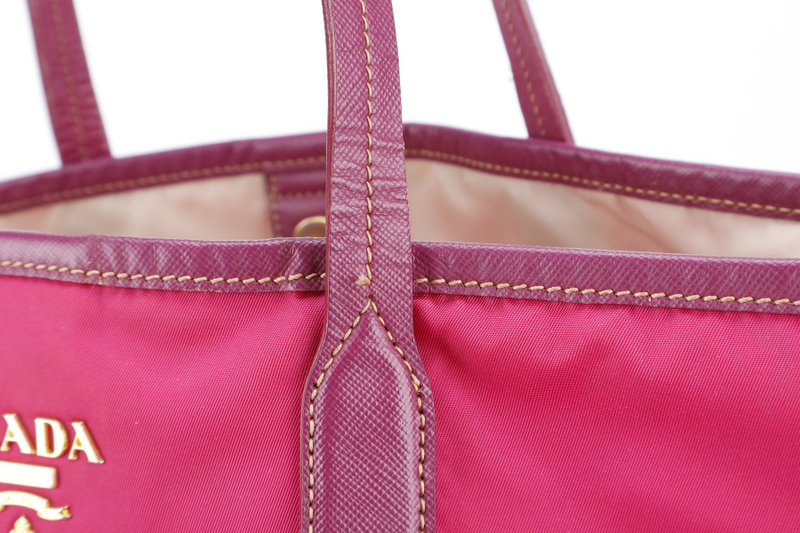 PRADA PINK AND DARK PINK TESSUTO TOTE BAG NO DUST COVER
