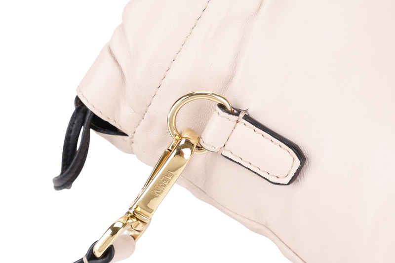 FENDI PACK DRAWSTRING IN PINK LAMBSKIN GOLD HARDWARE WITH STRAPS WITH DUST COVER