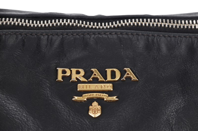 PRADA SATCHEL BAG (BR4281) WITH STRAPS BLACK CALFSKIN NO DUST COVER