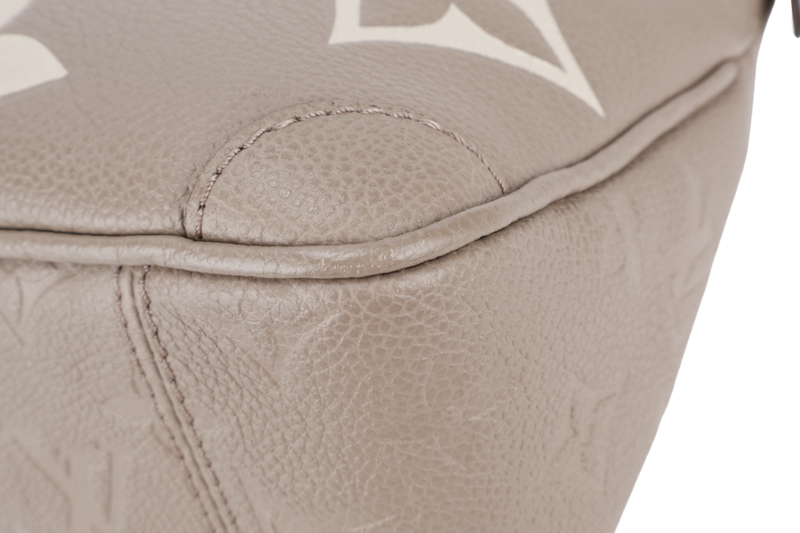 LOUIS VUITTON M46585 TRIANON PM MONOGRAM EMPREINTE TOURTERELLE LEATHER GOLD HARDWARE WITH STRAPS AND DUST COVER