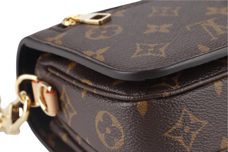 LOUIS VUITTON POCHETTE METIS (M46279) EAST WEST MONOGRAM WITH STRAPS, CHAIN, DUST COVER AND BOX