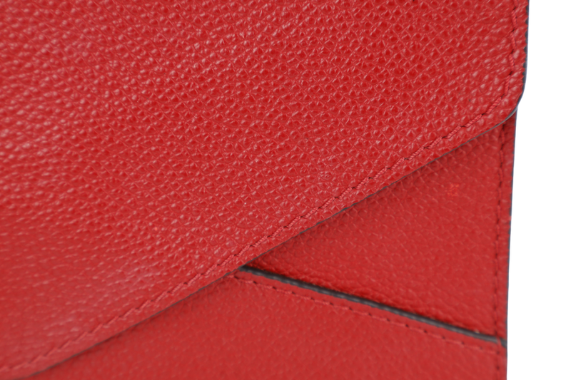 LOUIS VUITTON VEAU CACHEMIRE ENVELOPE POUCH CHINESE NEW YEAR PIG RED LEATHER GOLD HARDWARE NO DUST COVER