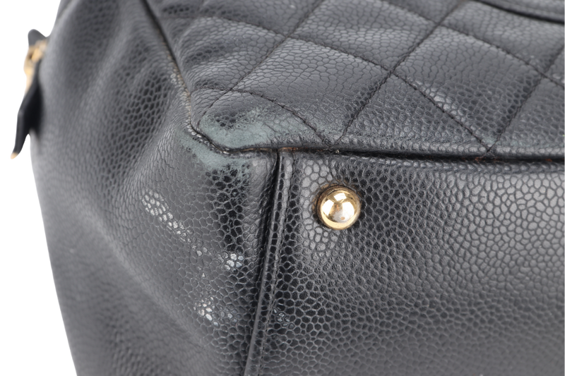 CHANEL PST BLACK CAVIAR LEATHER GOLD HARDWARE (1319xxxx) WITH CARD NO DUST COVER