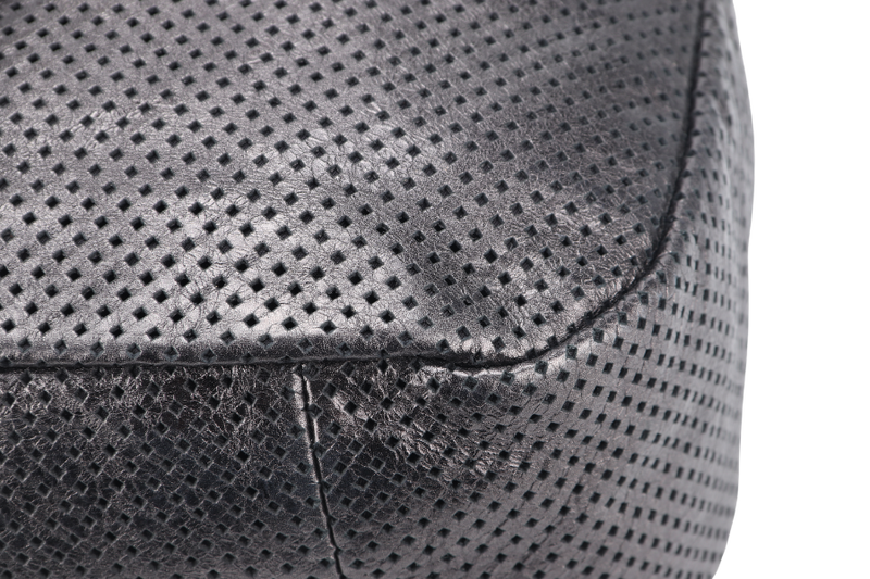 CHANEL RODEO DRIVE (1213xxxx) BLACK PERFORATED LEATHER SILVER HARDWARE WITH CARD AND DUST COVER