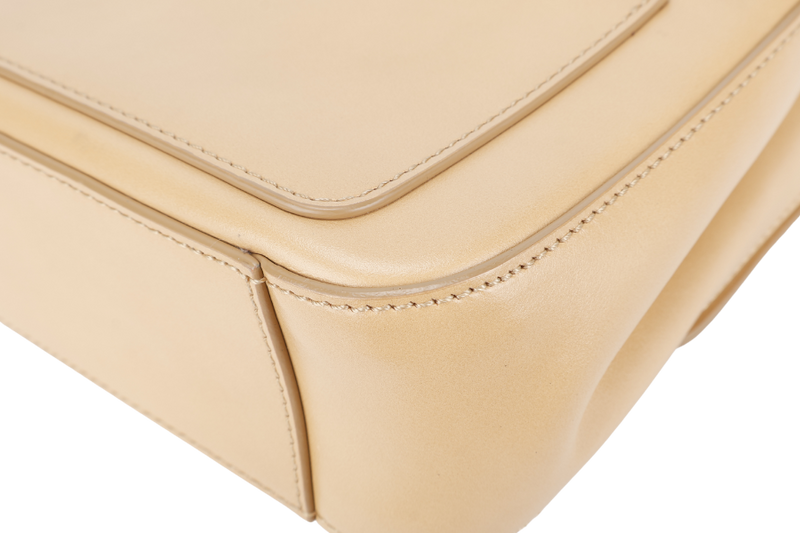 CHLOE C DOUBLE CARRY BAG BEIGE LEATHER GOLD HARDWARE WITH STRAPS AND DUST COVER