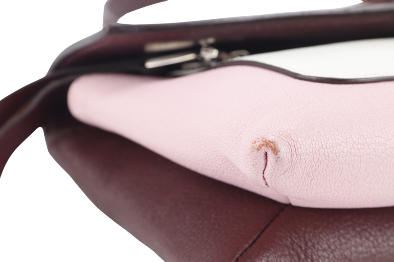 GIVENCHY DUETTO CROSSBODY BAG BURGUNDY AND SILVER HARDWARE WITH DUST COVER