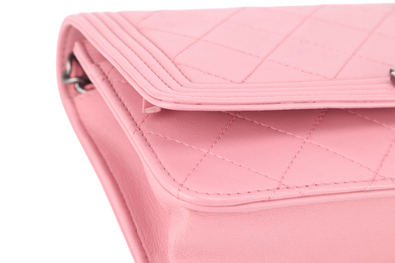 CHANEL PINK LAMBSKIN WOC SILVER HARDWARE (2160xxxx) WITH CARD ONLY