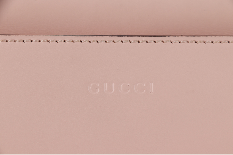 GUCCI NIMFAIR BAMBOO TOP HANDLE ( 453764.213317) LARGE MINI PINK LEATHER GOLD HARDWARE WITH LONG STRAP AND DUST COVER