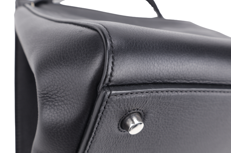 CELINE EDGE HANDBAG BLACK CALF LEATHER SILVER HARDWARE WITH DUST COVER