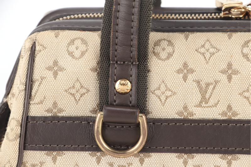 LOUIS VUITTON MINI JOSEPHINE PM BEIGE MINI LIN CANVAS GOLD HARDWARE NO DUST COVER