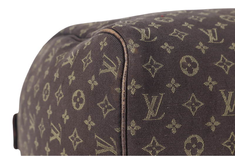 LOUIS VUITTON SPEEDY 30 (M95224) BROWN MINI LIN GOLD HARDWARE WITH DUST COVER