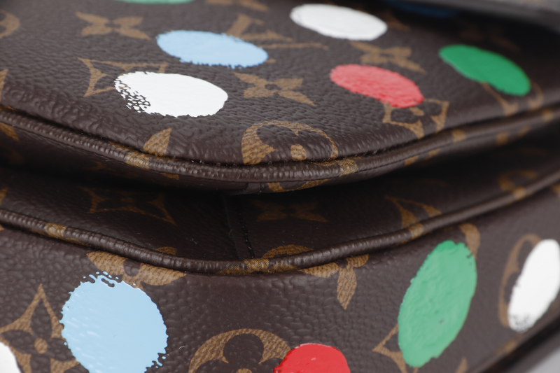 LOUIS VUITTON YAYOI KUSAMA POCHETTE METIS (M46384) MONOGRAM CANVAS WITH STRAP AND DUST COVER