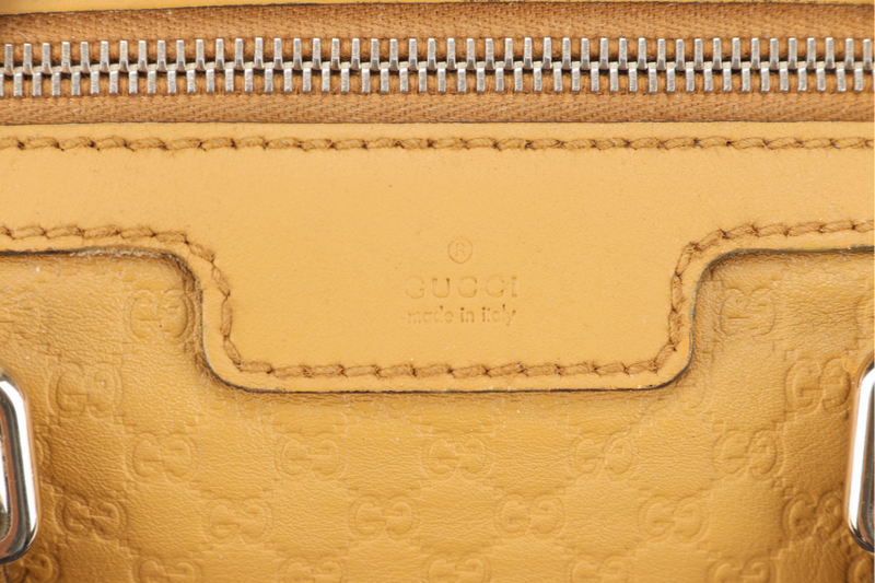 GUCCI MICROGUCCISSIMA JOY BOSTON BAG MUSTARD YELLOW LEATHER GOLD HARDWARE NO DUST COVER