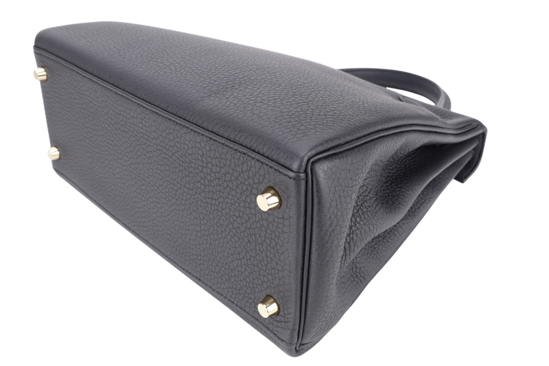 HERMES KELLY 28 BLACK TOGO BRUSHED GOLD HARDWARE STAMP K (YEAR 2025) WITH STRAPS, KEYS & LOCK, DUST COVER AND BOX