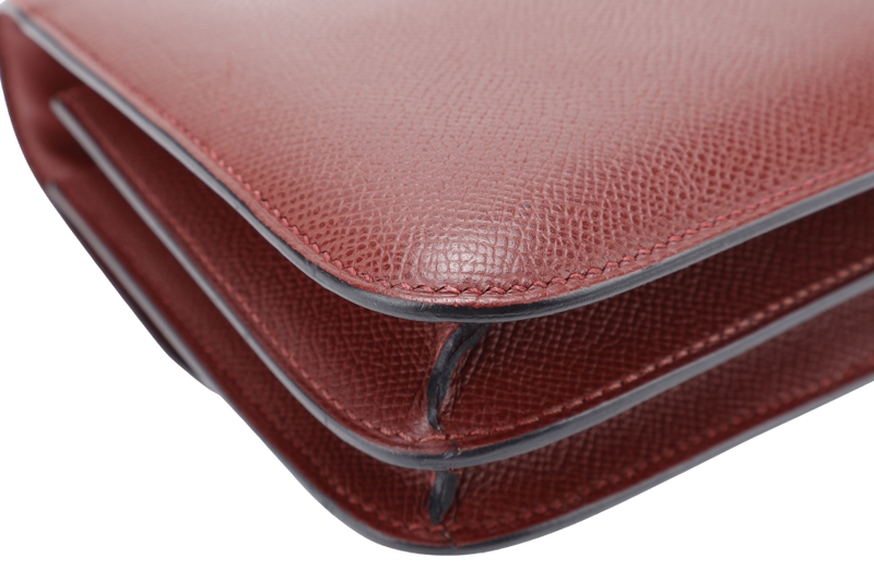 HERMES CONSTANCE ELAN ROUGE H STAMP R (YEAR 2014) EPSOM LEATHER GOLD HARDWARE WITH DUST COVER