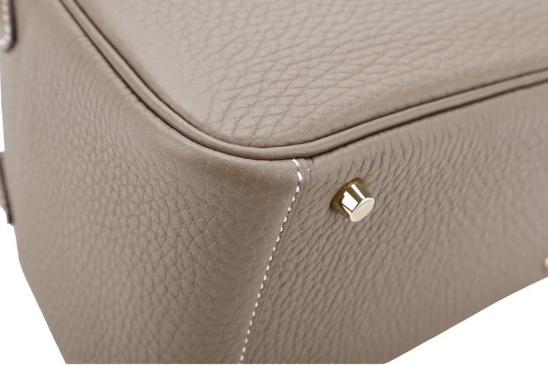 HERMES MINI LINDY ETOUPE COLOR STAMP K (YEAR 2025) CLEMENCE LEATHER WITH DUST COVER