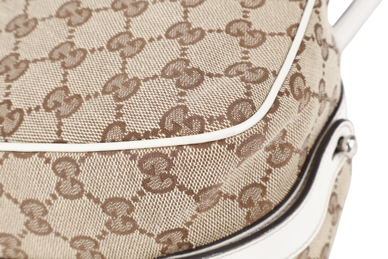 GUCCI ABBEY GG BROWN CANVAS SHOULDER TOTE WITH DUST COVER