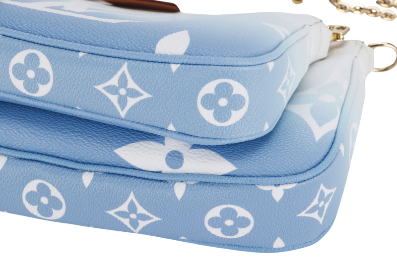 LOUIS VUITTON M57633 MULTI POCHETTE ACCESSORIES BLUE GIANT MONOGRAM CANVAS, WITH STRAP, CHAIN, DUST COVER & BOX