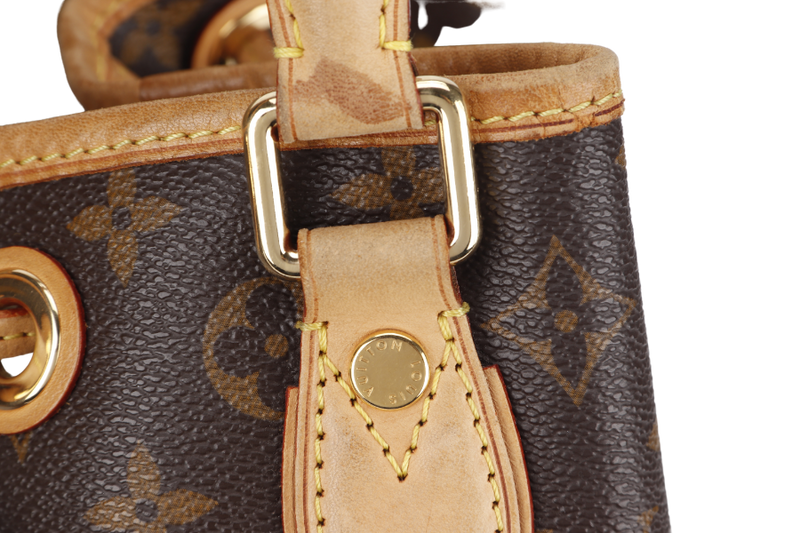 LOUIS VUITTON EDEN NOE 2WAYS BAG (M43520) BROWN MONOGRAM CANVAS GOLD HARDWARE WITH STRAP AND DUST COVER