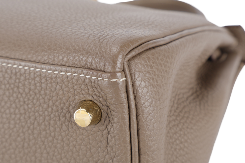 HERMES KELLY 28 RETOURNE ETOUPE TOGO GOLD HARDWARE STAMP X (2016) WITH DUST COVER, KEYS, LOCK STRAPS AND ORGANISER