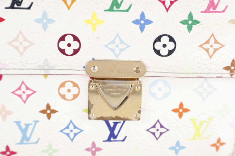 LOUIS VUITTON M58014 PORTEFEIULLE KOALA TRI-FOLD WHITE MULTICOLOR MONOGRAM CANVAS WALLET GOLD HARDWARE TH1025 NO DUST COVER