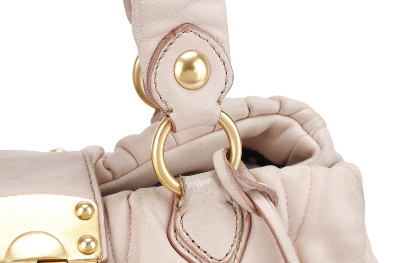 MIU MIU MATELASSE BAG PINK CALF LEATHER GOLD HARDWARE NO DUST COVER