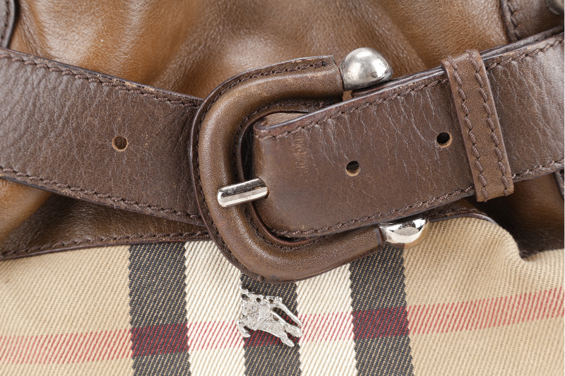 BURBERRY HOUSE CHECK BEATON HOBO CANVAS NO DUST COVER