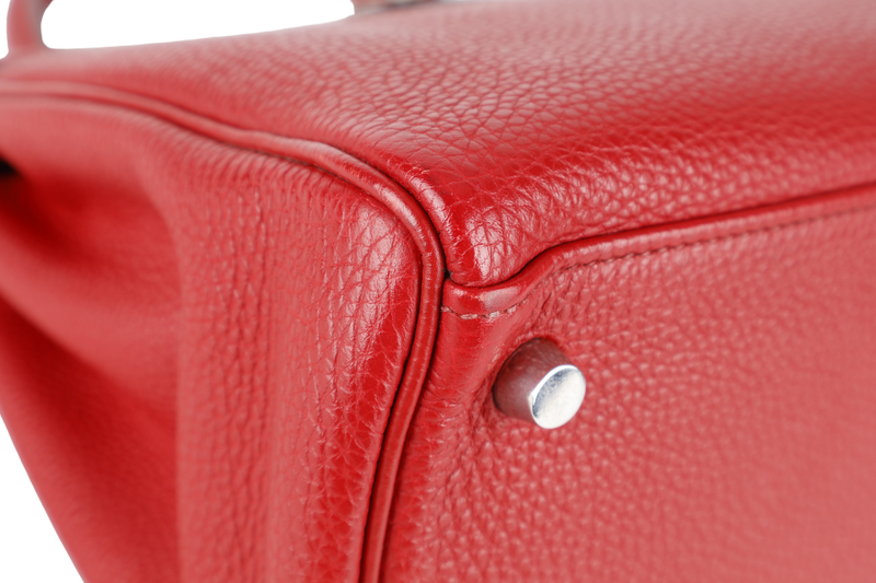 HERMES KELLY 28 RETOURNE ROUGE GRENAT TOGO LEATHER PHW STAMP M SQUARE (2009) NO DUST COVER