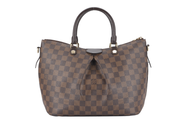 LOUIS VUITTON SIENA MM (N41546) DAMIER EBENE CANVAS GOLD HARDWARE WITH DUST COVER AND BOX