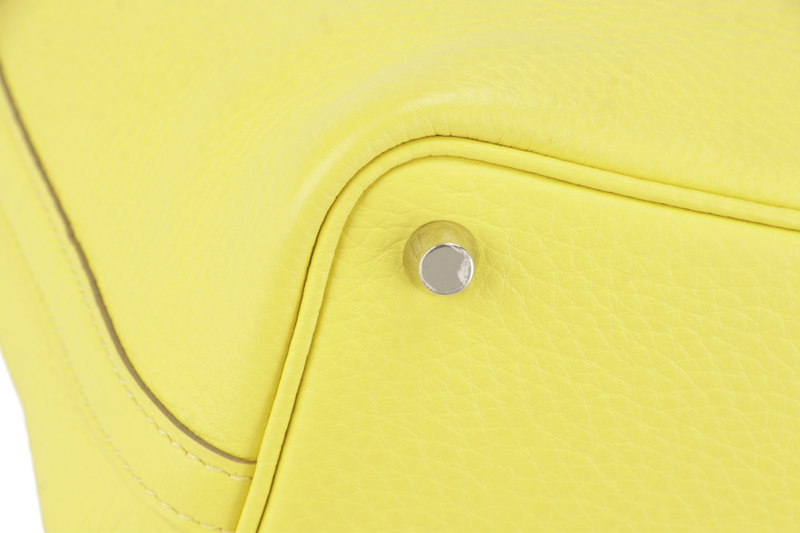 HERMES PICOTIN 18 LIME CLEMENCE LEATHER SILVER HARDWARE STAMP Y (YEAR 2020) WITH LOCK, KEY AND DUST COVER